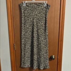 Forever 21 Brown and White Midi Skirt